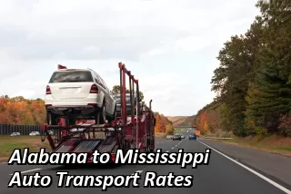 Alabama to Mississippi Auto Transport Rates