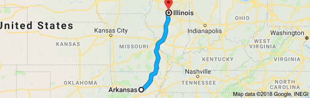Arkansas to Illinois Auto Transport Route