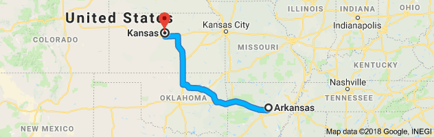 Arkansas to Kansas Auto Transport Route