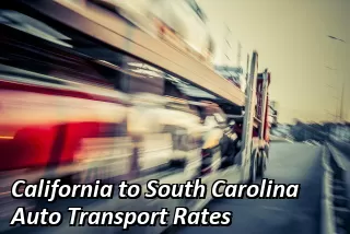 California to South Carolina Auto Transport Rates