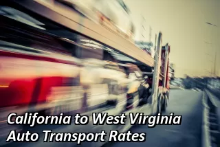 California to West Virginia Auto Transport Rates