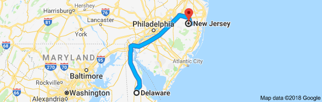 Delaware to New Jersey Auto Transport Route