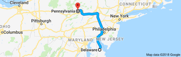 Delaware to Pennsylvania Auto Transport Route