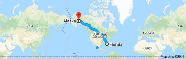 Florida to Alaska Auto Transport Route