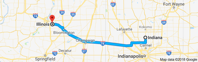 Indiana to Illinois Auto Transport Route