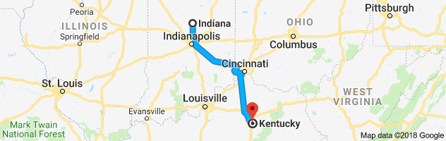 Indiana to Kentucky Auto Transport Route