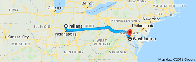 Indiana to Washington Auto Transport Route