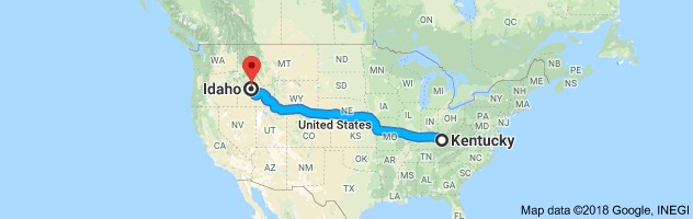 Kentucky to Idaho Auto Transport Route