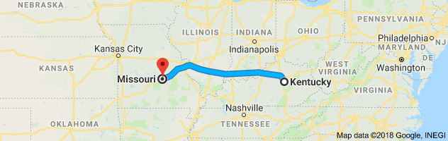 Kentucky to Missouri Auto Transport Route