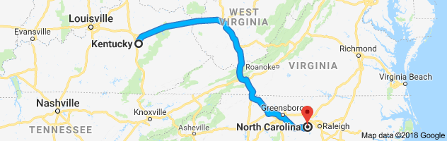 Kentucky to North Carolina Auto Transport Route