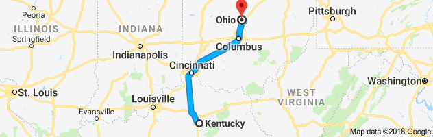 Kentucky to Ohio Auto Transport Route