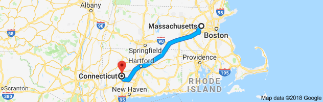Massachusetts to Connecticut Auto Transport Route