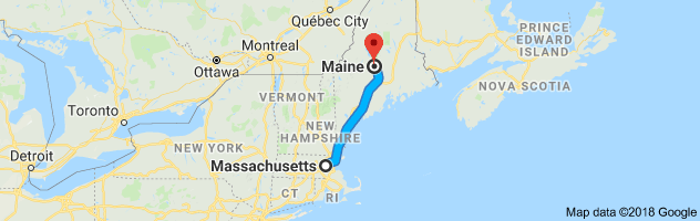 Massachusetts to Maine Auto Transport Route