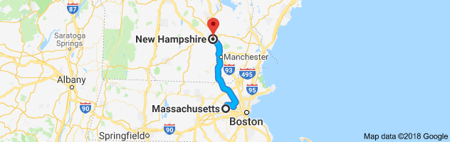 Massachusetts to New Hampshire Auto Transport Route