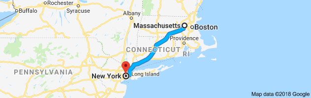 Massachusetts to New York Auto Transport Route