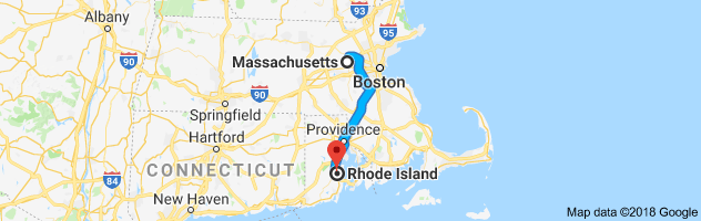 Massachusetts to Rhode Island Auto Transport Route