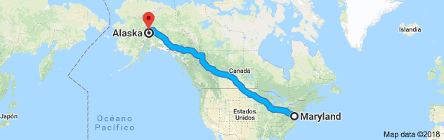 Maryland to Alaska Auto Transport Route