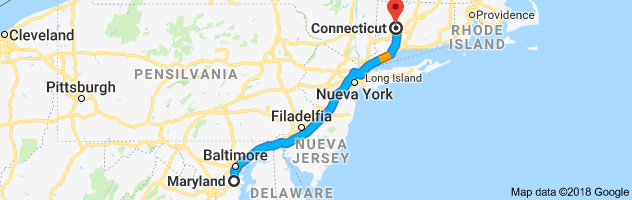 Maryland to Connecticut Auto Transport Route