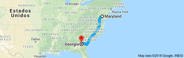 Maryland to Georgia Auto Transport Route