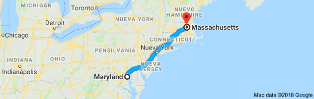 Maryland to Massachusetts Auto Transport Route