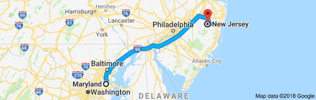 Maryland to New Jersey Auto Transport Route