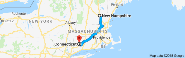 New Hampshire to Connecticut Auto Transport Route