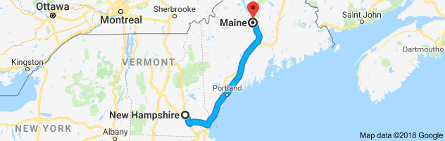 New Hampshire to Maine Auto Transport Route