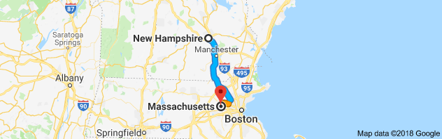 New Hampshire to Massachusetts Auto Transport Route