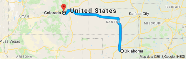 Oklahoma to Colorado Auto Transport Route