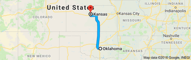 Oklahoma to Kansas Auto Transport Route