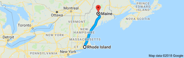 Rhode Island to Maine Auto Transport Route