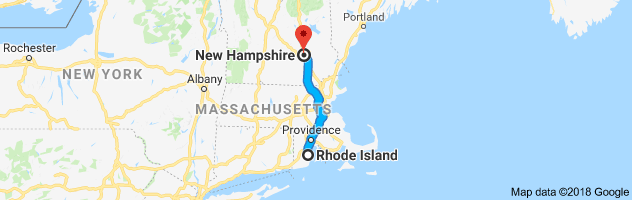 Rhode Island to New Hampshire Auto Transport Route