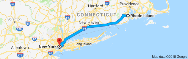 Rhode Island to New York Auto Transport Route