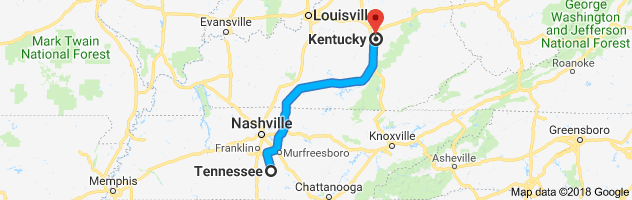 Tennessee to Kentucky Auto Transport Route