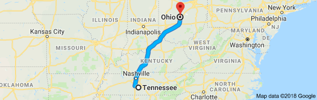 Tennessee to Ohio Auto Transport Route