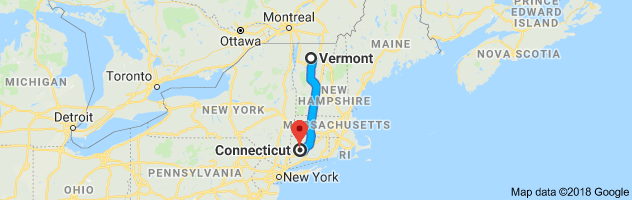 Vermont to Connecticut Auto Transport Route