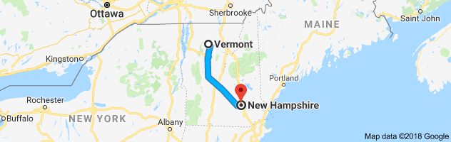 Vermont to Vermont Auto Transport Route