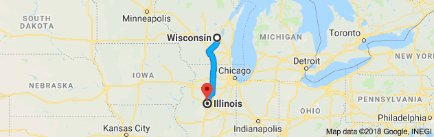 Wisconsin to Illinois Auto Transport Route