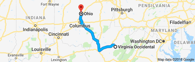 West Virginia to Ohio Auto Transport Route