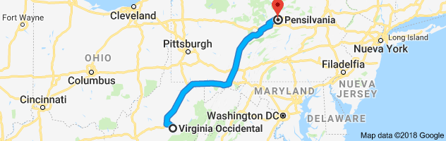 West Virginia to Pennsylvania Auto Transport Route