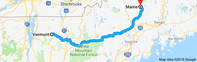 Vermont to Maine Auto Transport Route